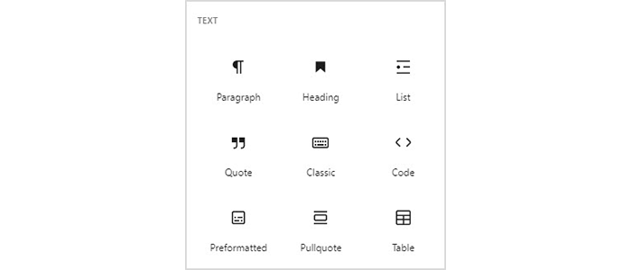 Block Editor – Text and Formatting