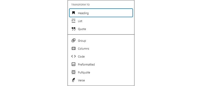 Transform a Block into a Group or Column